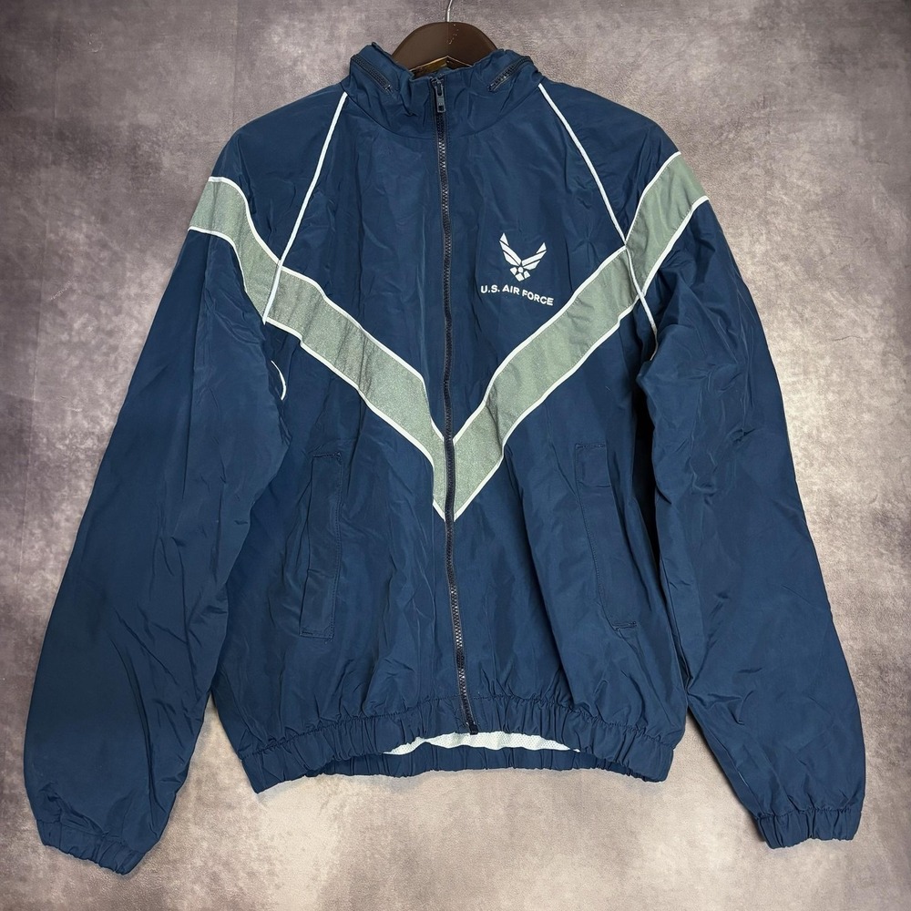 VTG Skilcraft Jacket Men's Medium US Air Force Windbreaker Hooded Reflective